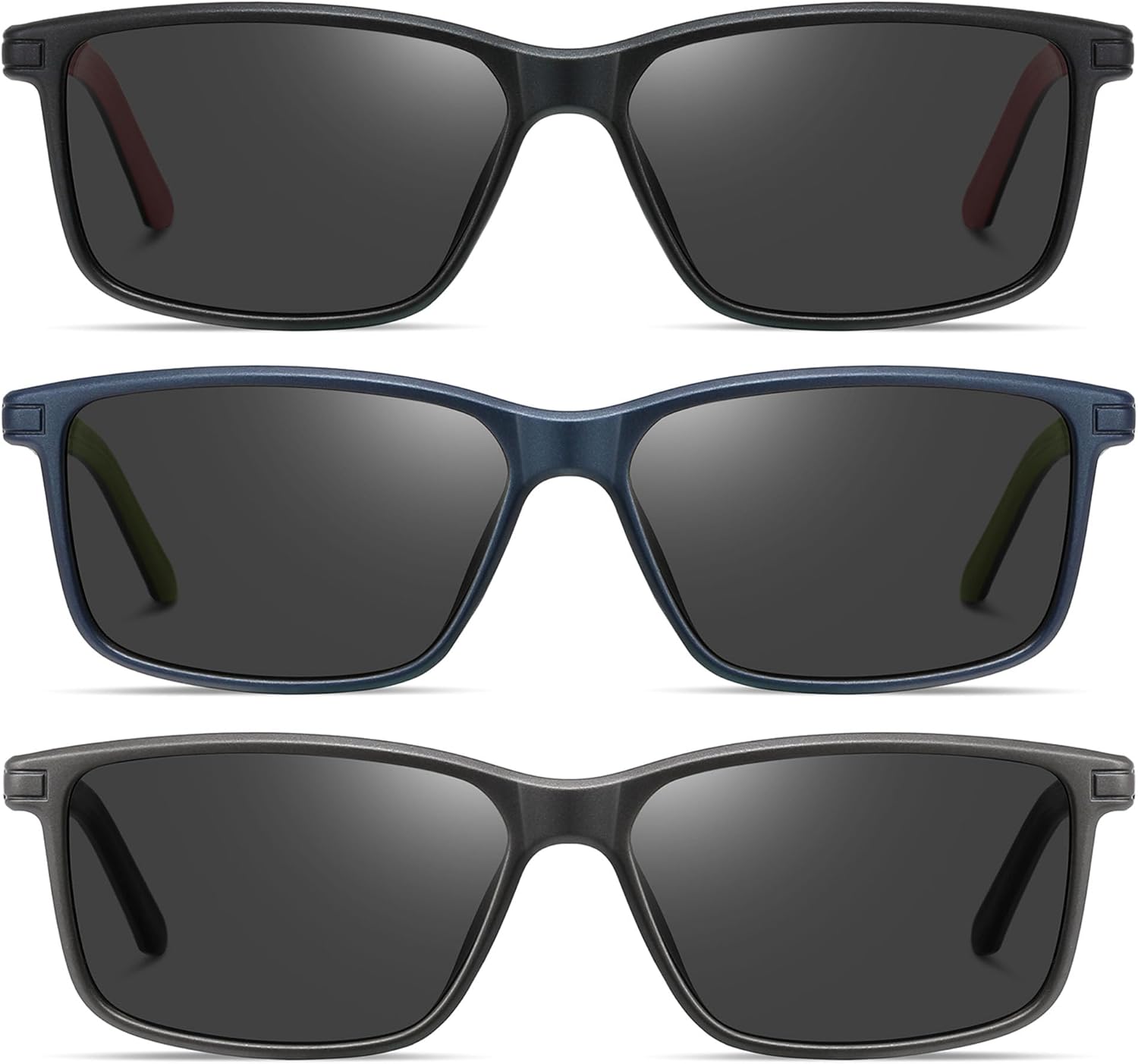 3 Pack Polarized Sunglasses for Men Big Head Double Color Sport UV Protection for Fishing Night Vision Driving - Image 6