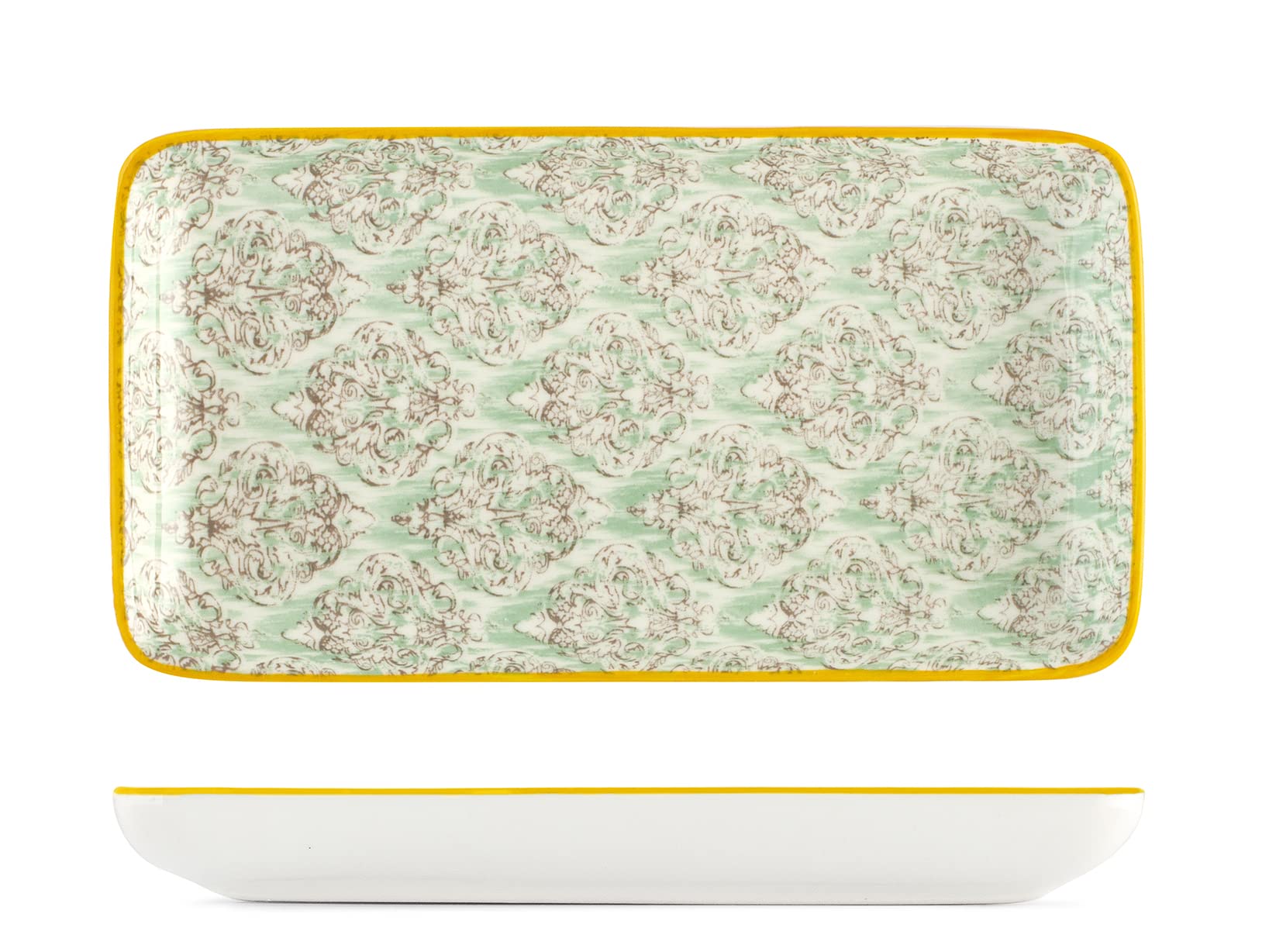 H&H Lot de 6 assiettes rectangulaires colorées 10 x 17,5 x 1,5 h
