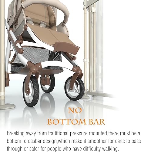 Miniatura 4 de Puerta para gatos extra alta de 74-98 pulgadas, se adapta a apertura de 33.85-42 pulgadas, diseño de montaje a presión sin perforación, puerta