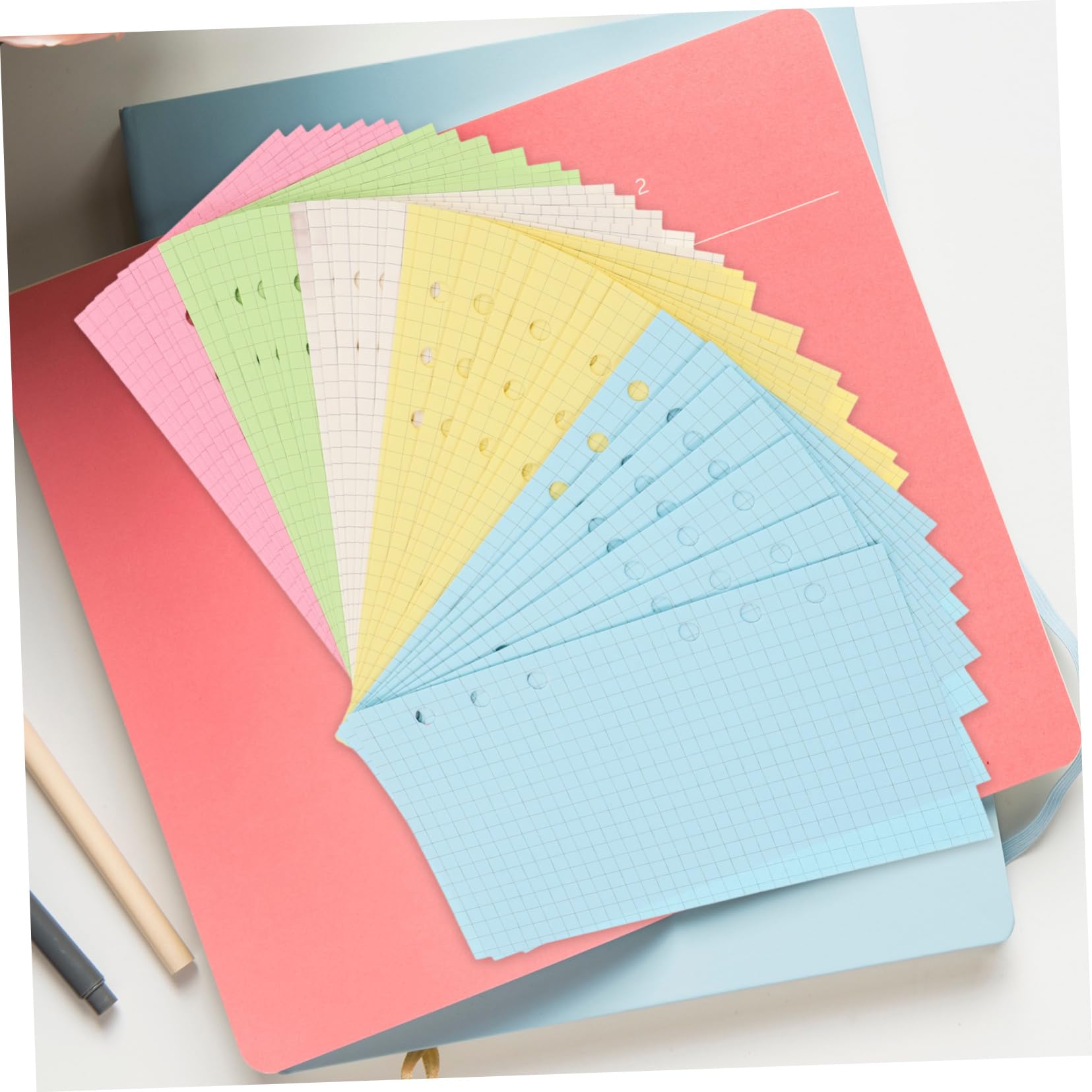 Homoyoyo Set da 2 Confezioni Carta per Planner a 6 Anelli Pagine Staccabili per Scuola e Casa