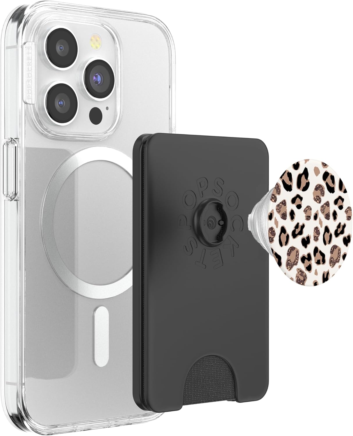 Rose Cheetah Print Cute Leopard Pattern Jaguar Lover Gift PopSockets PopWallet for MagSafe