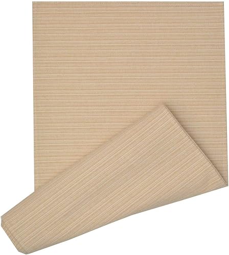 Sweet Pea Linens - Camino de mesa de 70 pulgadas (tela dorada, color amarillo y bronceado), diseño de rayas, color dorado