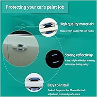 Vista 3 de Augeny 4 calcomanías reflectantes protectoras para manija de automóvil, protector universal de pintura de fibra de carbono 3D para puerta