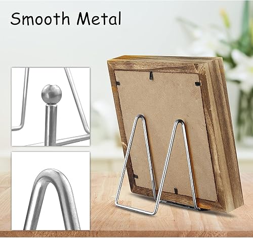 Miniatura 10 de Paquete de 4 soportes de placa para exhibición, soportes de placa dorada de 4 pulgadas para exhibición, soporte de caballete de alambre cuadrado de