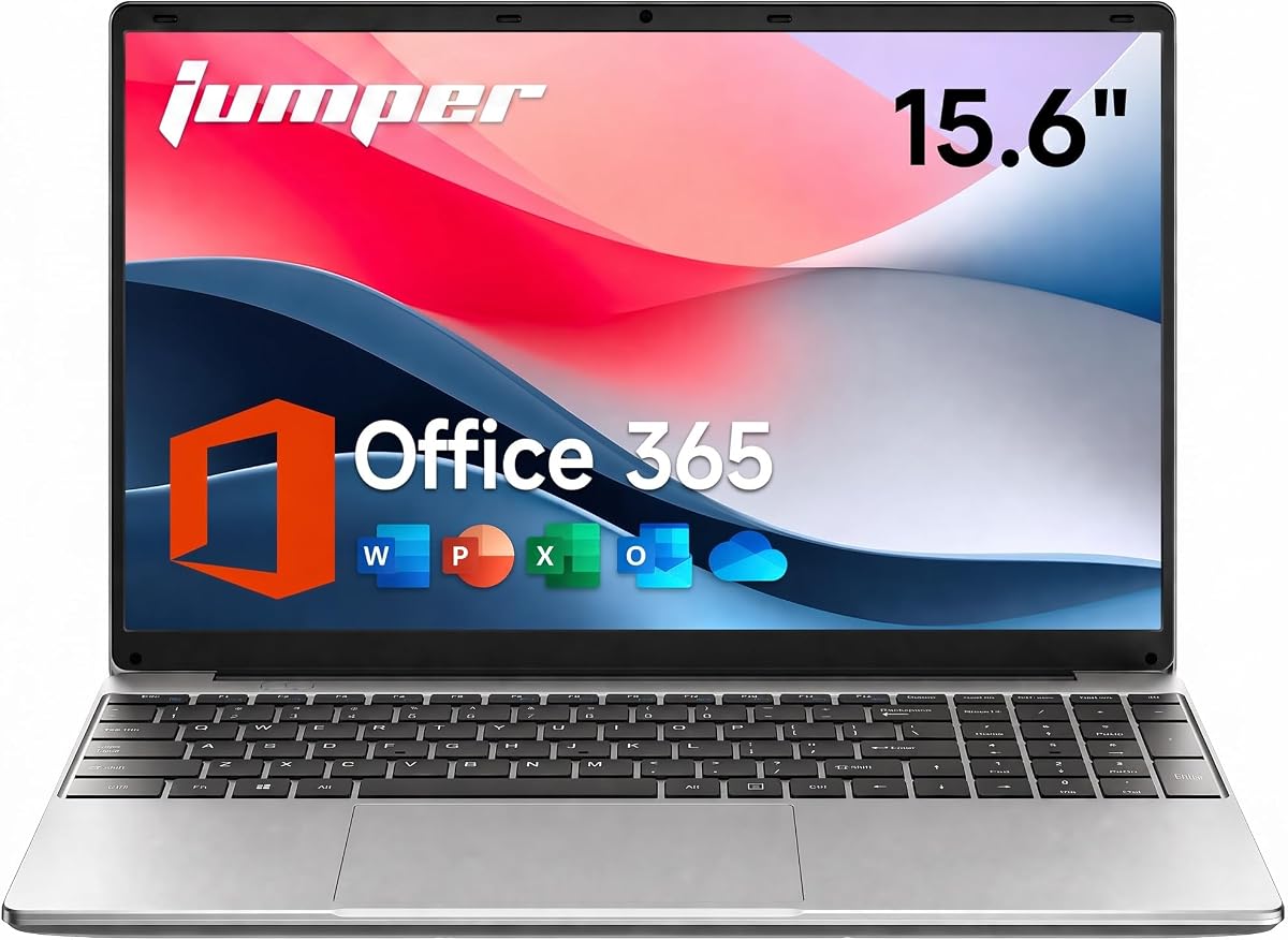 15.6 Inch Laptop with Office 365, 4GB RAM, 128GB Storage Expandable 1TB, 5205U Processor, HD Display, Windows 11 Laptops Computer, Wi-Fi 5, BT4.2, Numpad, Type-C, for Business and Students.