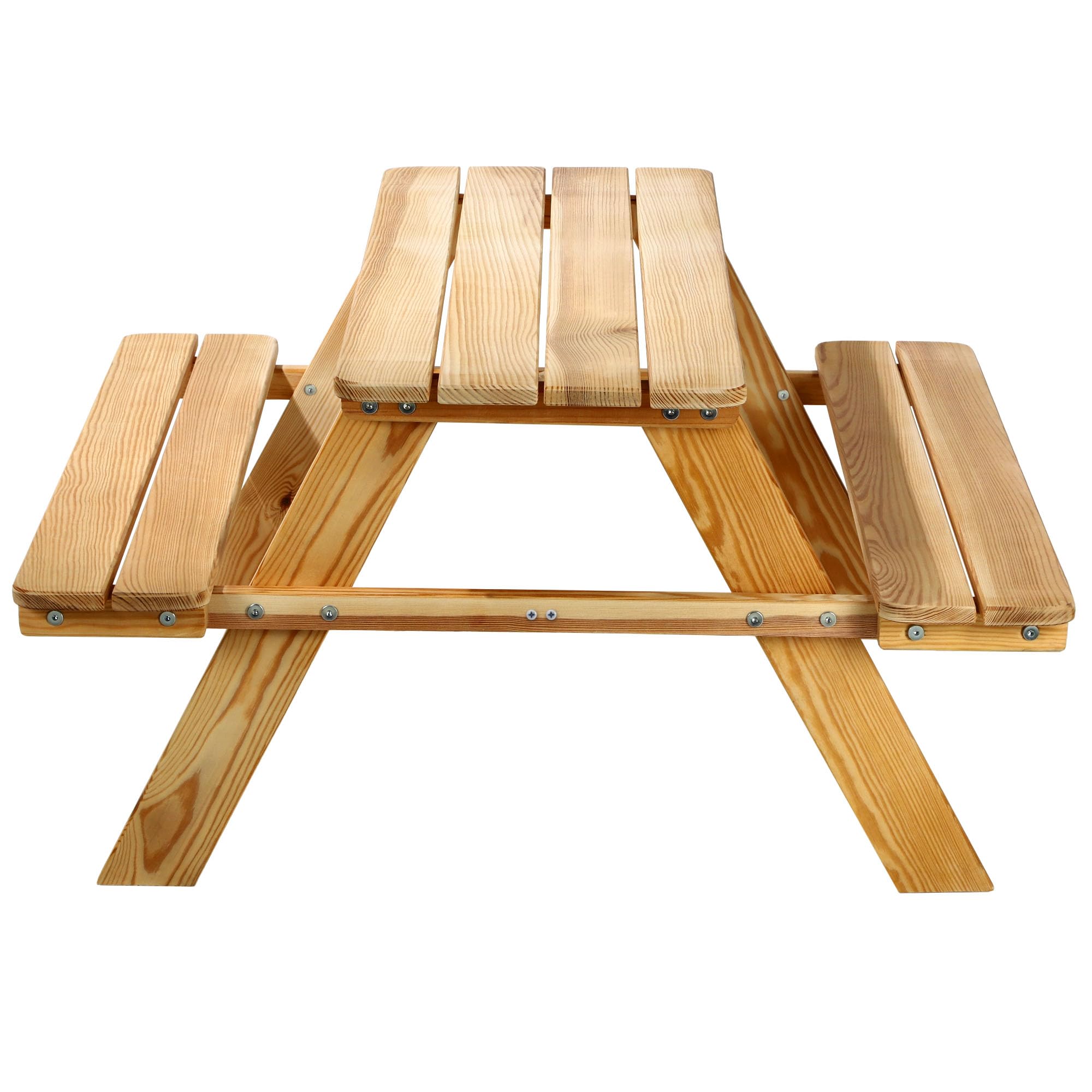 KADAX Mesa de picnic infantil con bancos y sillas de madera, muebles para pícnic, juego de picnic para jardín, conjunto de asientos infantiles (natural)