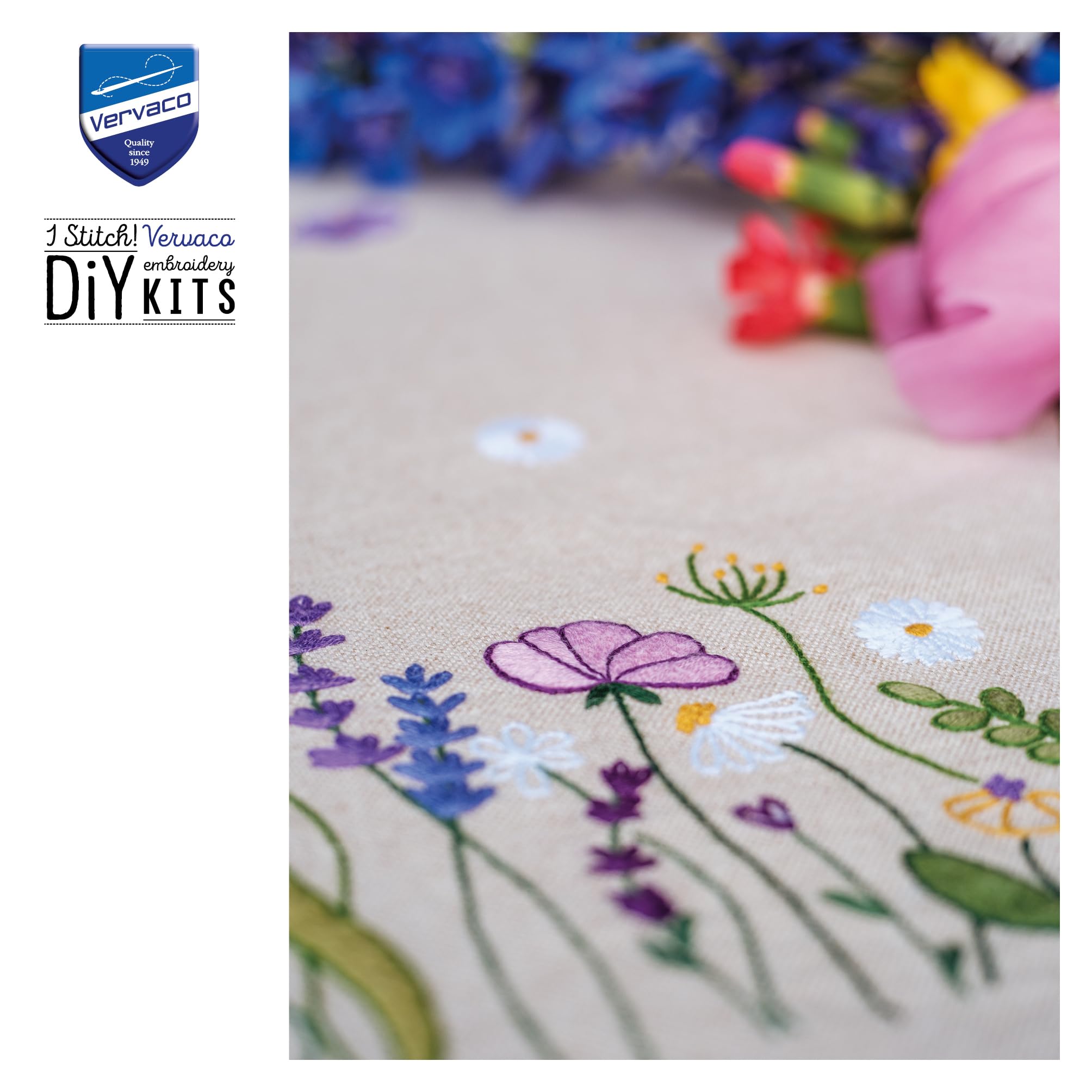 Vervaco Borduurpakket Tafelloper Lentebloemen 40 x 100 cm 0190851 - Art