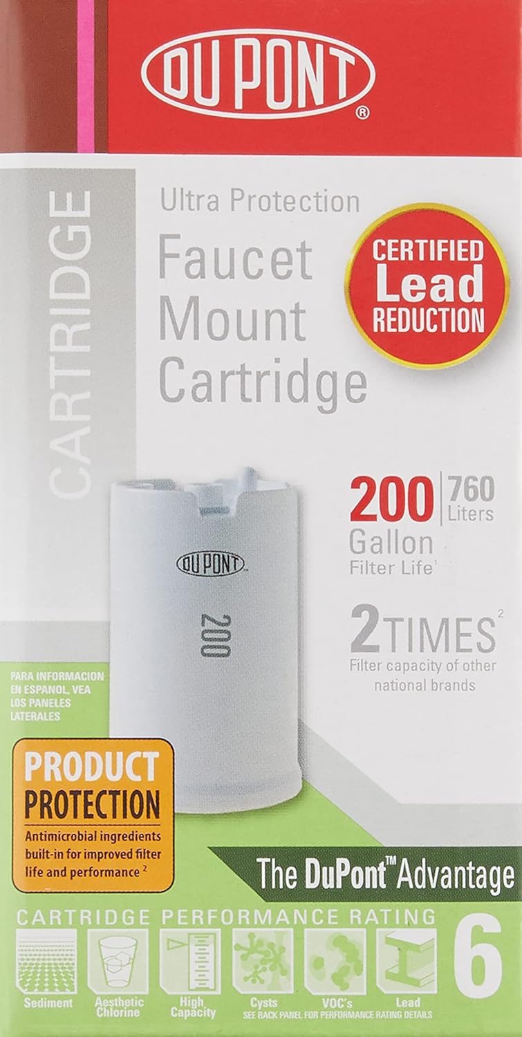 DuPont WFFMC300X Ultra Protection Faucet Mount Water Cartridge 1 Count (Pack of 1) 200-Gallon Ultra Protection