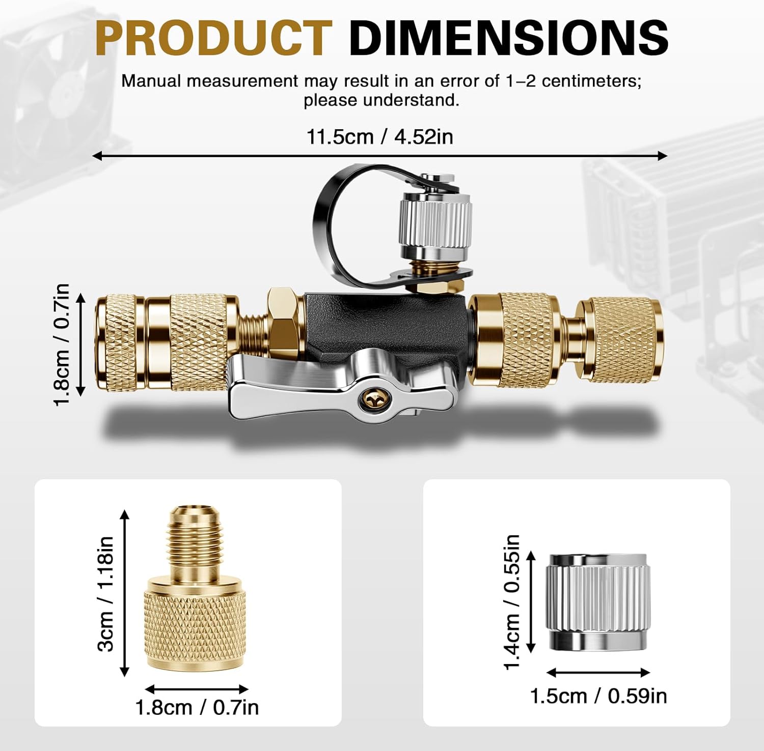 HVAC Valve Core Removal Tool,Valve Core Remover Installer Tool,1/4"& 5/16" Dual Valve Mega Flow Vacuum-Rated Valve Core Removal Tool,20 Microns Vacuum,Essential HVAC Tools for R32 R410 R22 R12 thumbnail