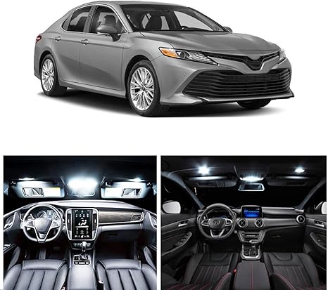 Amazon 白い車の付属品canbusエラーフリーledインテリアライト読書灯キットマップドームライセンスランプ 07 トヨタカムリ用 Ledテープ 車 バイク