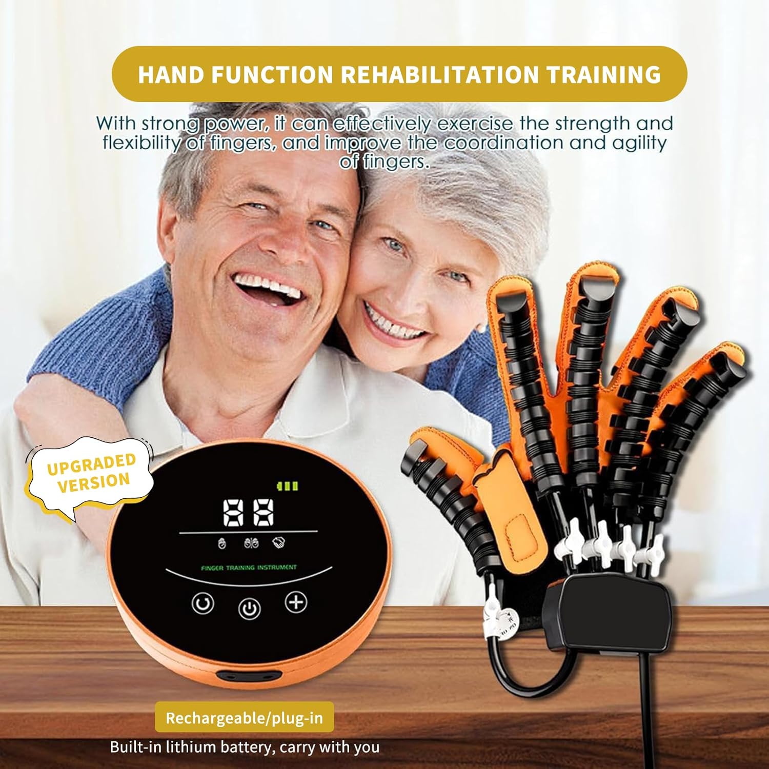 GAOXIAO Rehabilitation Robot Gloves for Stroke Patients, Hand Exerciser Aids Robotic Glove, Hemiplegia Stroke Arthritis Cerebral Palsy Hand Finger Training Rehabilitation Trainer B Right L