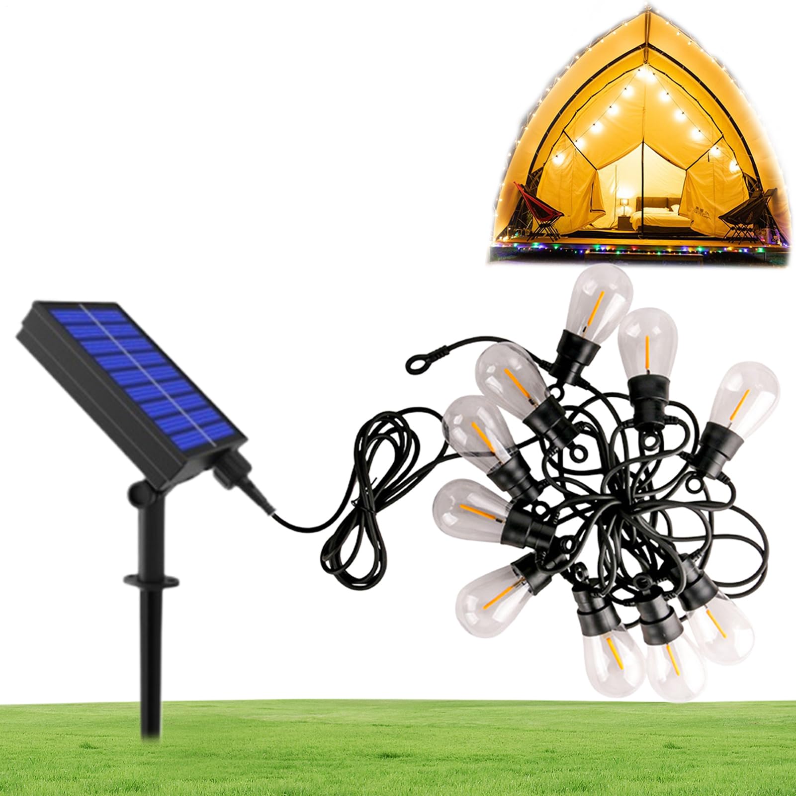 Solar-Lichterkette mit 8 Modi, romantische Atmosphäre, warme Dekoration, Dekoration | Lichterkette Außen Wasserdicht für Terrasse, Garten, Terrasse, Party, Hochzeit, Weihnachten, Party