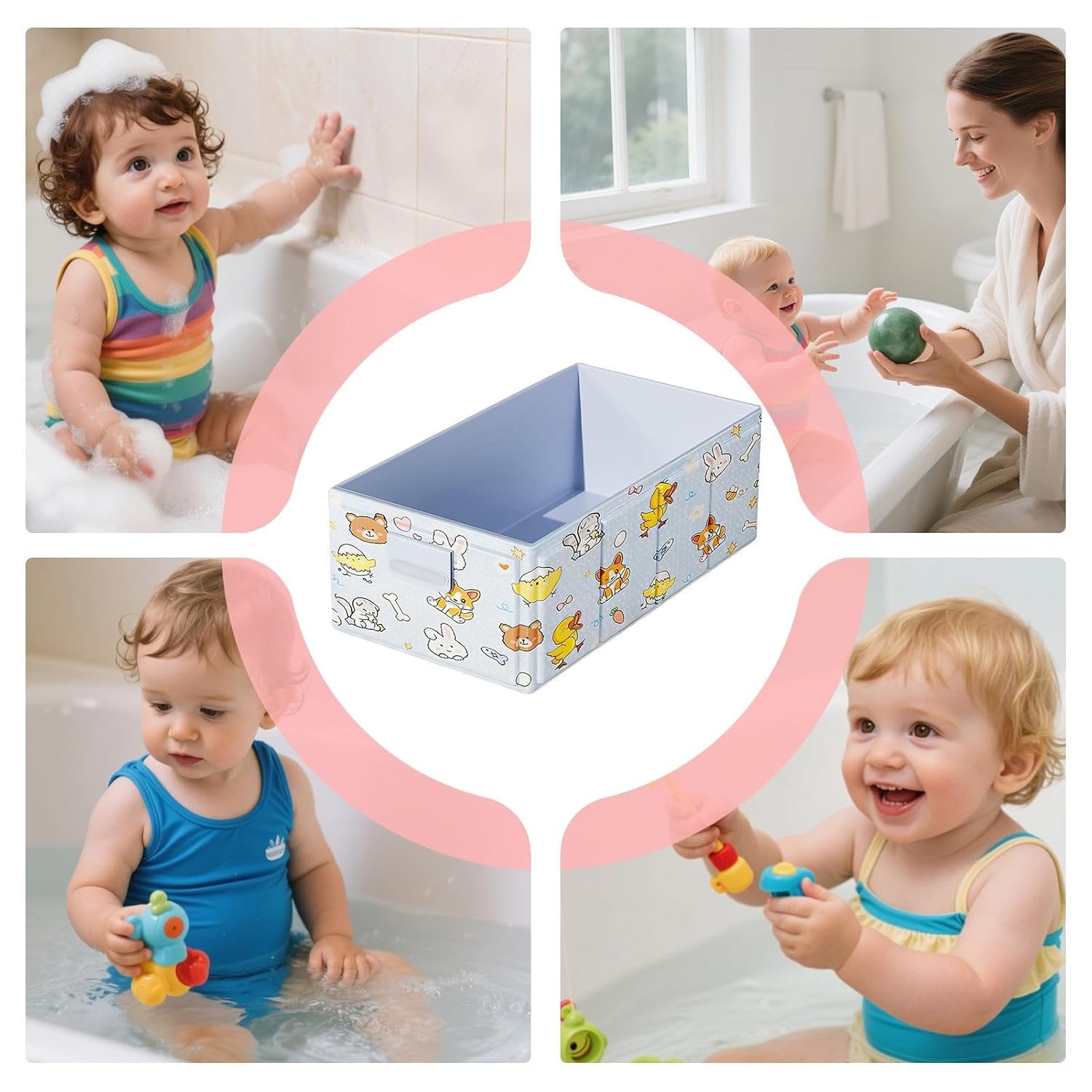 Portable Foldable BathsTub, 84x43x34cm PVC Leakproof Travel Bathtub with Stable Structure for Bathing, Soaking, Washing, Home, Bathroom Use