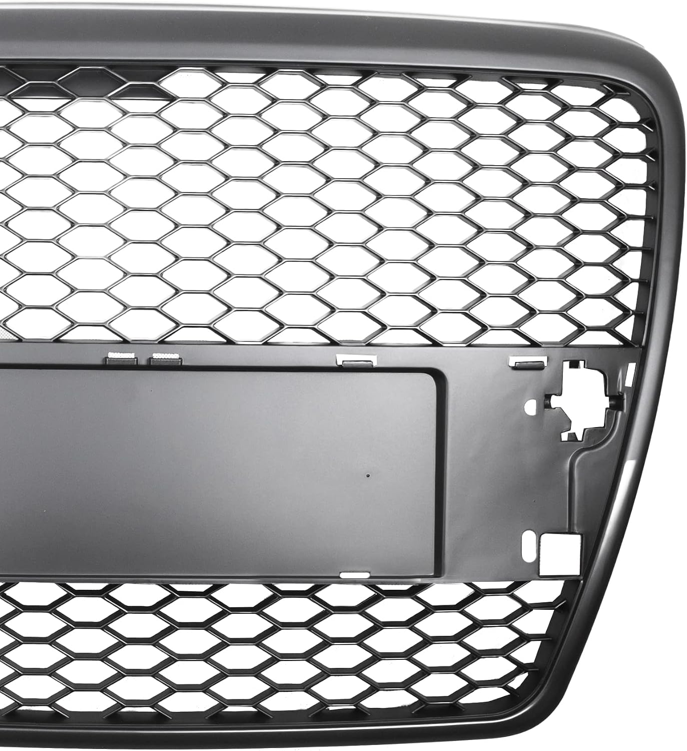 Front Grill Compatible with Audi A6 C6 RS-Type Saloon Avant 2004 2005 2006 2007 2008 RS-41 Front Central Sport Grill Honeycomb Mesh Grille Black