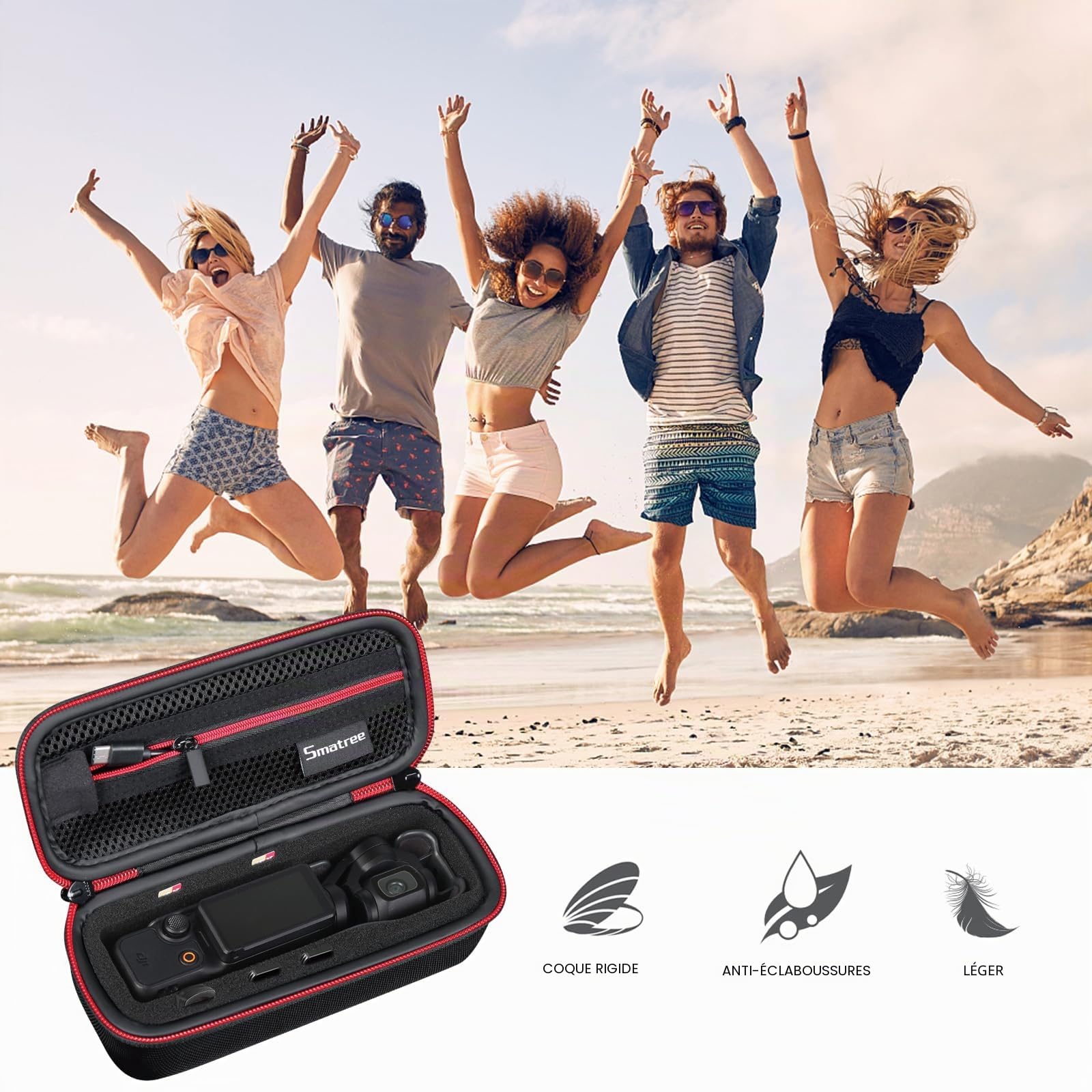 Smatree Osmo Pocket 3 – Étui de transport rigide compact compatible avec DJI Osmo Pocket 3, pas avec d'autres accessoires, 19,3 x 7,1 x 8,9 cm (XS)