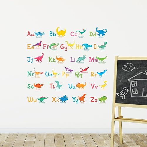 Miniatura 8 de DECOWALL DW-1803 A-Z Calcomanías de pared para niños, calcomanías de pared extraíbles para niños, guardería, dormitorio, sala de estar, Dcor ABC