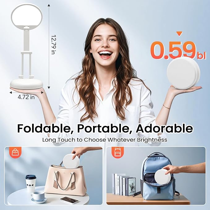 One Fire One Fire Cordless Desk Lamp,Dimmable Small Battery Powered Lights,3600mAh Rechargeable Wireless Table Lamp,Mini Lamp&Portable Light for Bed,Book Reading,Home for Small Spaces,Nail Light,Craft,Office photo 3