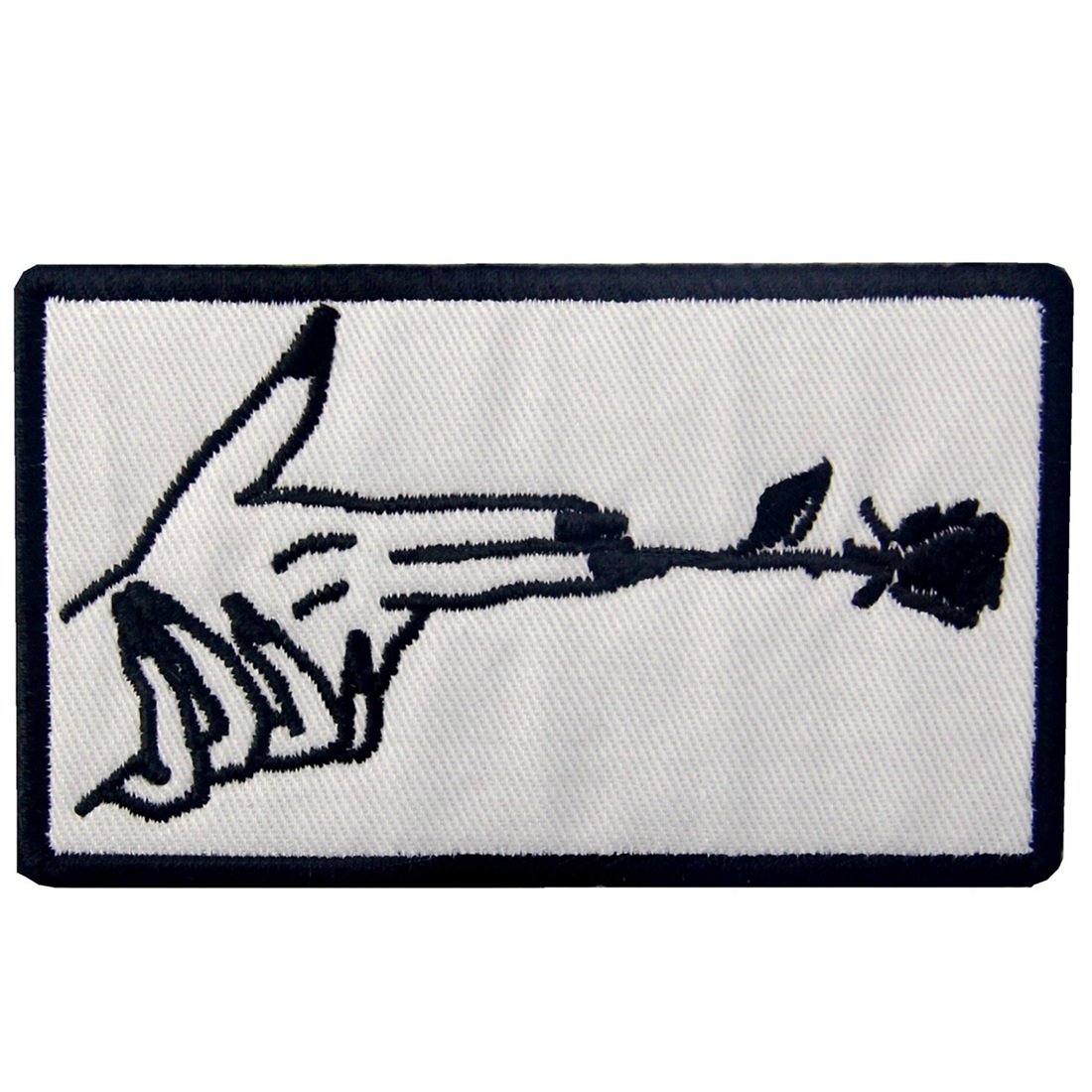 Finger Gun And Flower Applique Embroidered Hand Gesture Badge Iron On Sew On Patch