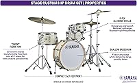 Vista 3 de Yamaha Stage Custom Hip One-Box - Juego de batería de 4 piezas - 20" Kick, Blanco Clásico
