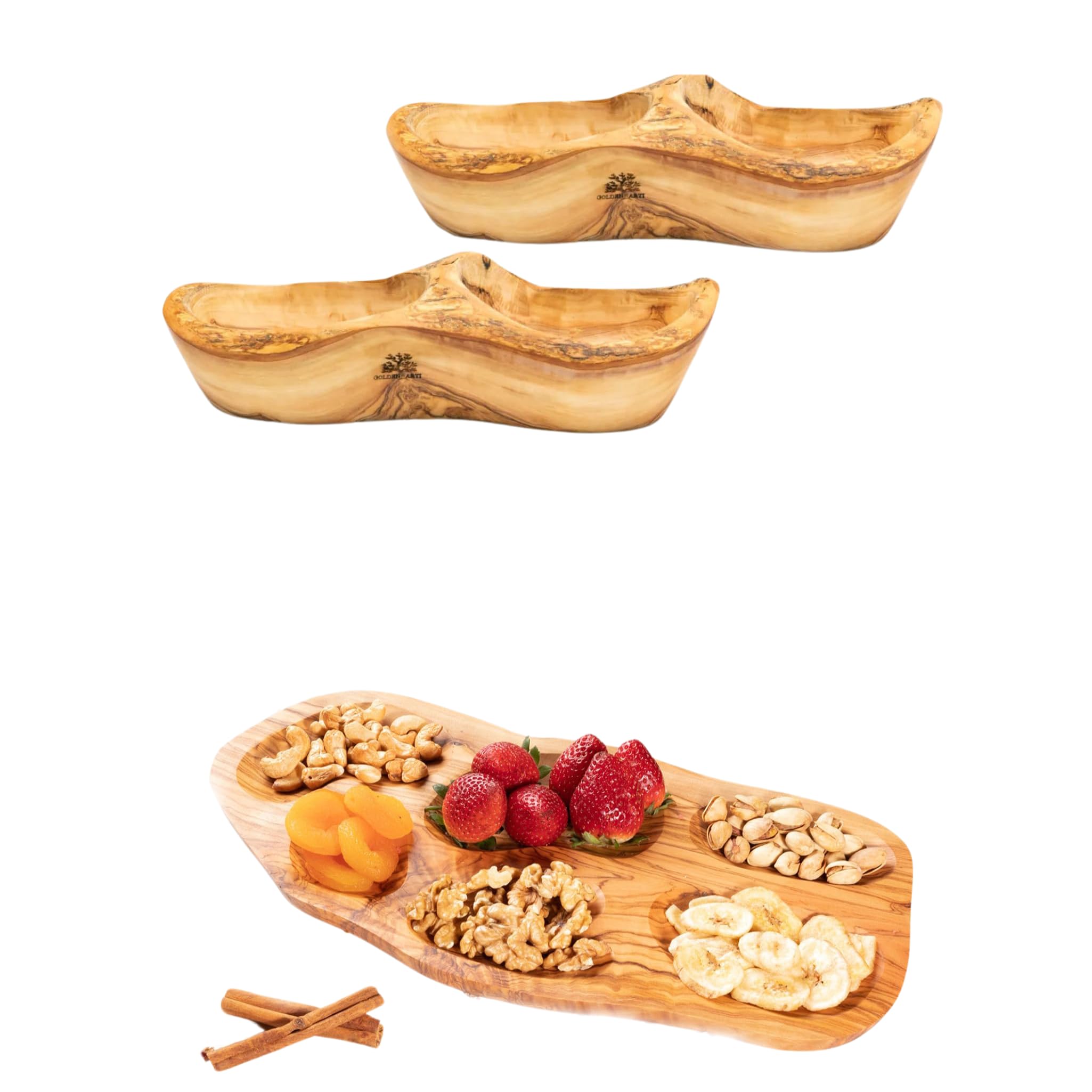 Set de plateau à 6 trous pour apéritif réussi et ses 2 coupelles