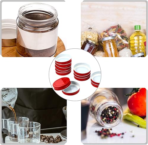 Miniatura 9 de Hemoton Tapas de repuesto para frascos, 12 tapas de conservas de boca ancha de 2.756 in de ancho, tapas reutilizables para frascos de masón, tapas