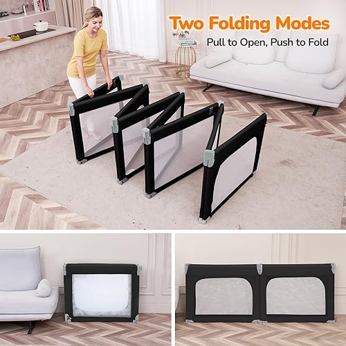 Miniatura 4 de Dripex - Corral plegable para bebés, portátil con antideslizante de doble succión y 5 asas, centro de actividades para interiores y exteriores,