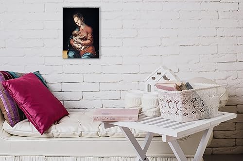 Miniatura 2 de La Virgen de la Leche, by Luis de Morales 16th-century, Roman Catholic Christian Icon, Mother of Jesus, Catholic Art Print, Gallery Wrapped Print on