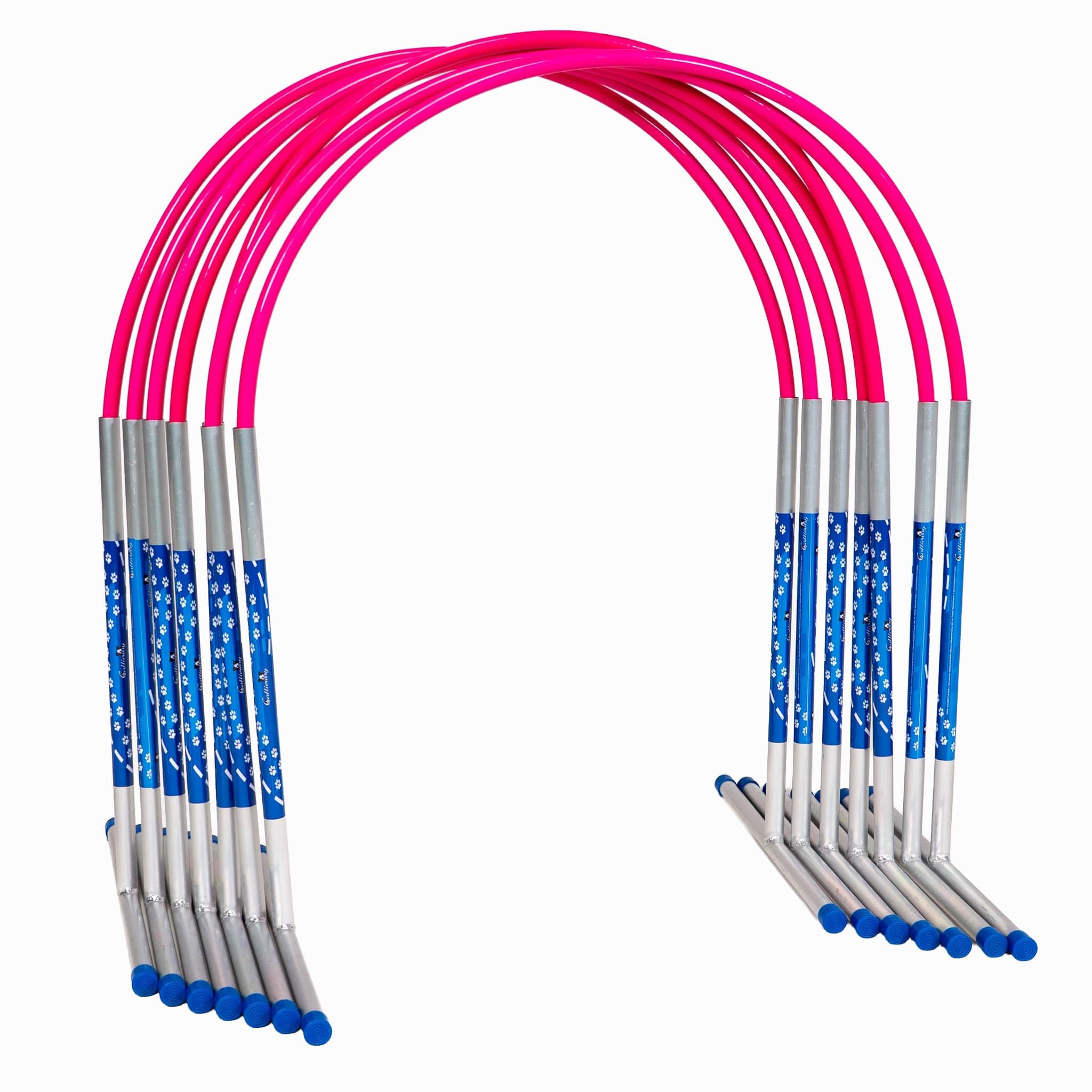 Callieway Hoopers Agility Hoops aus Aluminium, 6er Set ohne Mittelstrebe, frei formbar & universell verstellbar, VDH & NADAC konform