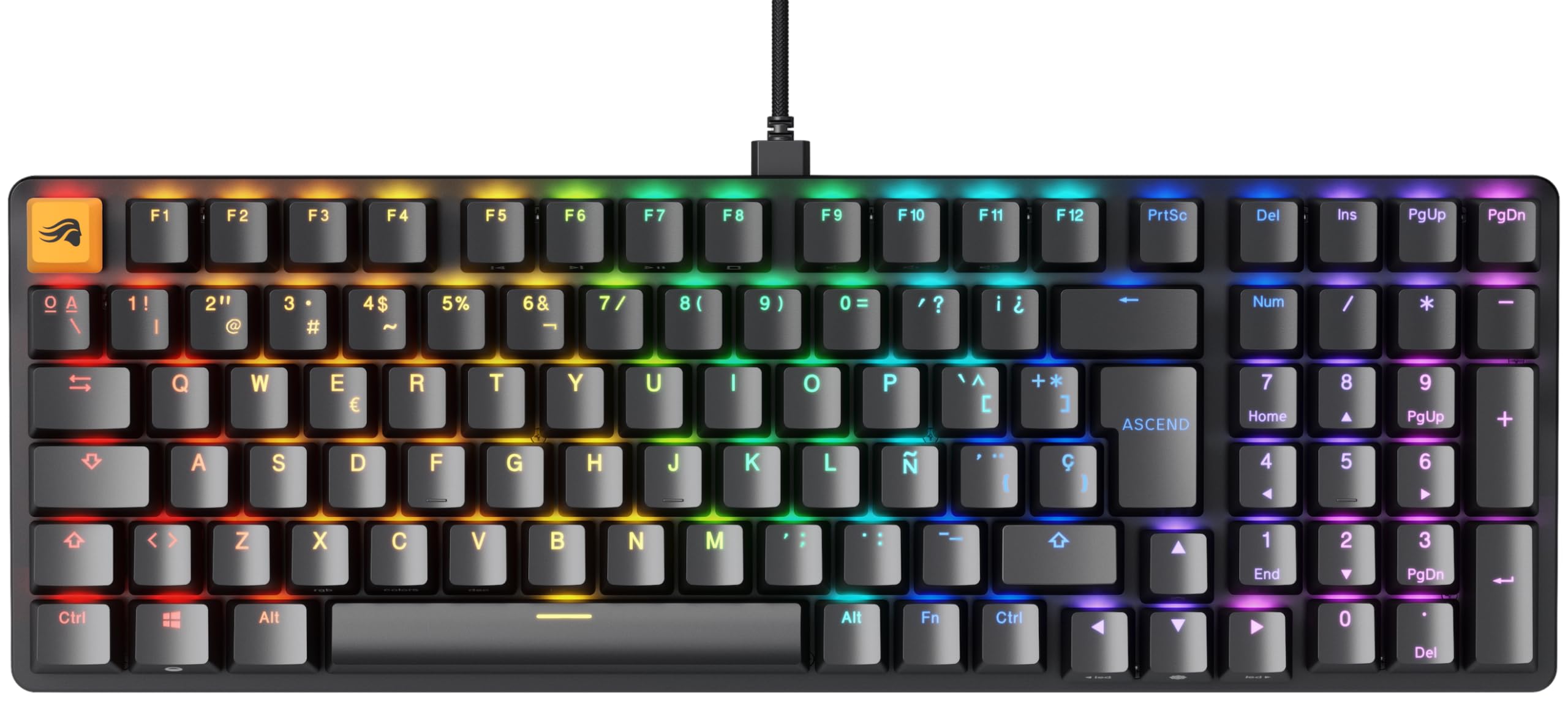 GLORIOUS Gaming GMMK 2 Full Size (96%) - Tastiera da gaming meccanica, struttura in alluminio, personalizzabile, tasti a doppia iniezione, Fox Switches, RGB, layout QWERTY spagnolo - Nero