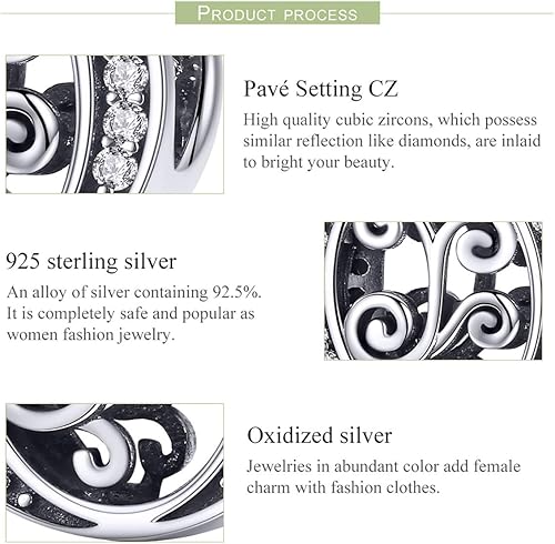 Miniatura 5 de Pulsera de plata esterlina 925 maciza con inicial A-Z Charm Pandora Europea Pulsera Collar Mujer Joyería Regalo