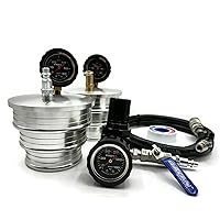 Vista 4 de ¡El Original! - Probador de Fugas del Enfriador de Aire de Carga CAC Boost (4", 3.5", 3") Aluminio Sólido 6061, Ranuras Antideslizantes y Reborde