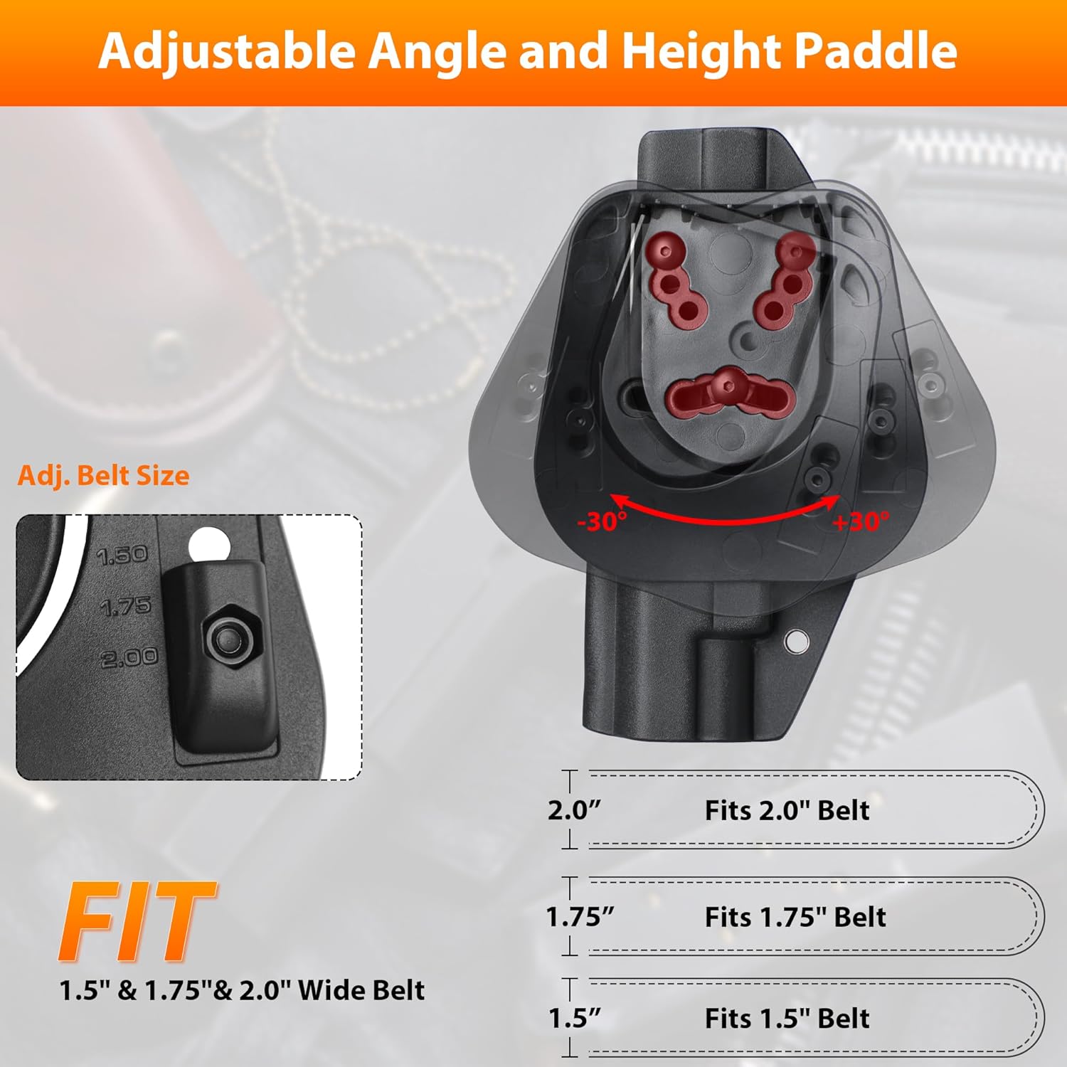 1911 Holster,Fits Most 1911 Models 5" No Rail,OWB Kydex Holster for Colt/Sig Sauer/Elite Force/Kimber/Rock Island Armory/Springfield/S&W/Ruger/GSG etc 1911 Pistol,Optics Ready,Adj.Cant & Retention