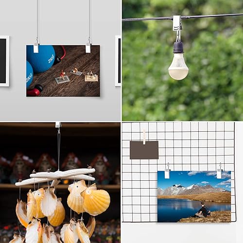 Miniatura 6 de 50 ganchos de cortina resistentes con ganchos, clips de cortina de ducha de acero inoxidable con gancho para suministros de exhibición de