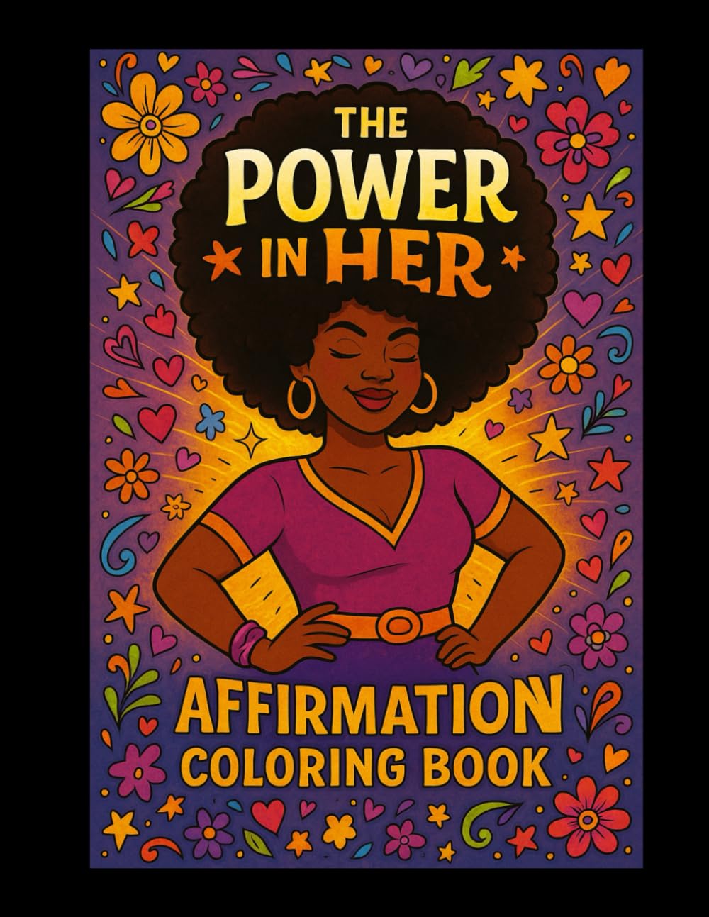 The Power in Her Affirmation Coloring Book: An Inspirational Coloring Book Featuring Positive Affirmations, Beautiful Black Queens, and Uplifting Self-Love Quotes.