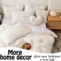 Vista 6 de MorroMorn Almohadas de Corazón Esponjosas, Almohadas Decorativas Peludas para Sofá, Cama, Linda Decoración de Habitación para Mujeres, Niñas, Niños