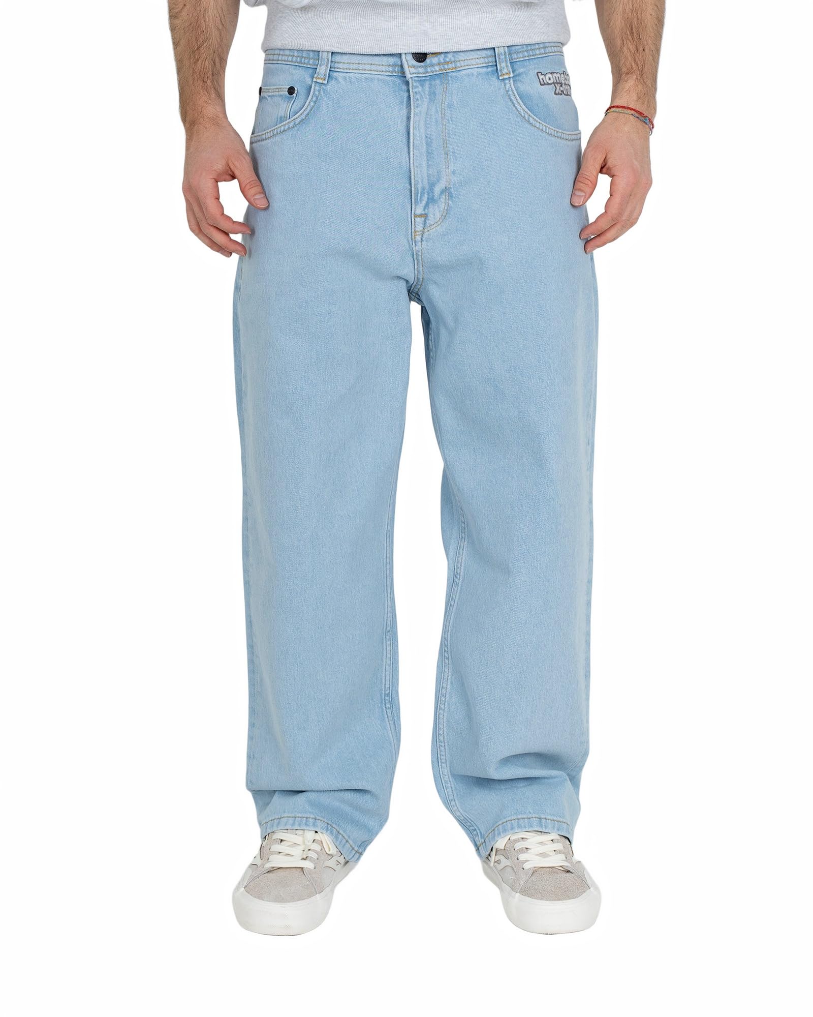 Homeboy Unisex X-Tra Baggy Denim Pants, Moon, 28 L30
