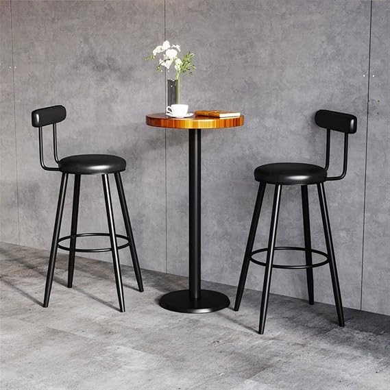 Barstools Nordic Bar Chairs, Household High Stools Modern Fashion Dining Chairs for Coffee Shop Bars and Restaurants Kitchen Counter Barstool(Black)