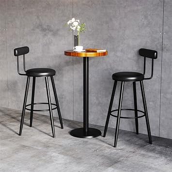 Barstools Nordic Bar Chairs, Household High Stools Modern Fashion Dining Chairs for Coffee Shop Bars and Restaurants Kitchen Counter Barstool(Black)