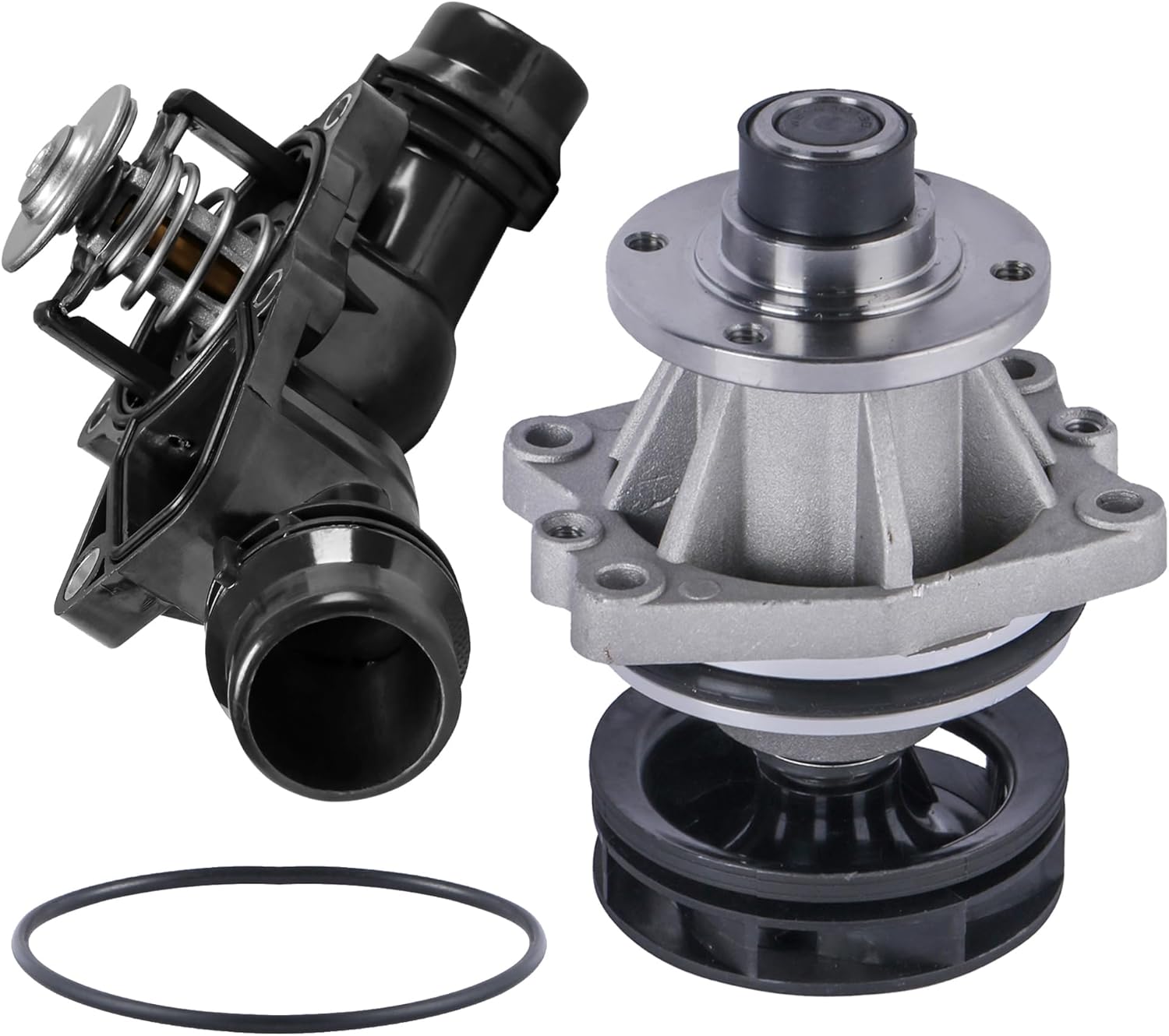 AUTOSTARSHIP Aluminum Engine Water Pump with Thermostat Kit