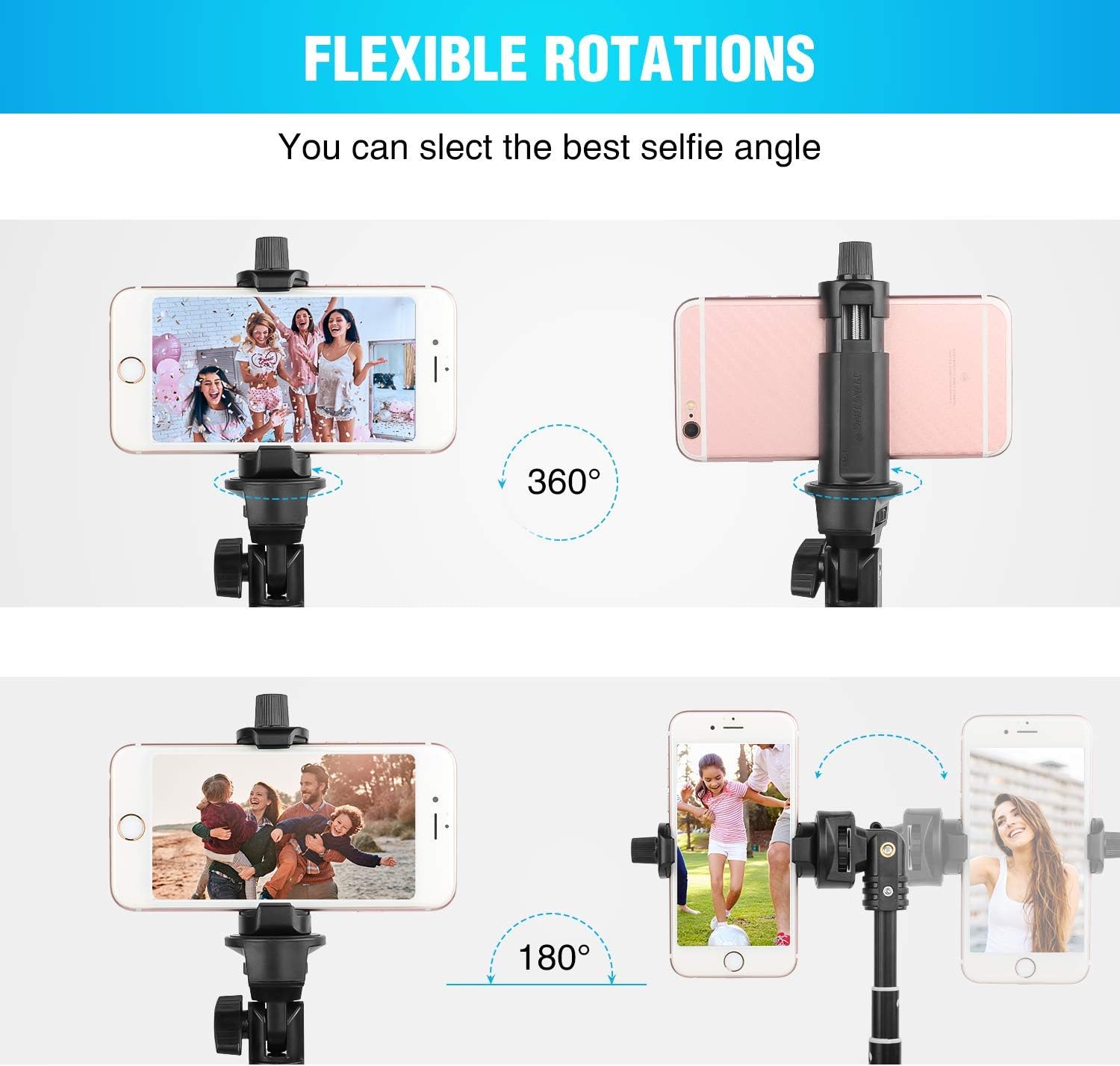 Yesker Selfie Stick Tripod for iPhone Android 52 Inch Extendable Phone Tripod Stand with Remote Selfie Stick Video Recording Equipment Filming Accessories for iPhone Sony Canon Gopro Camera Travel