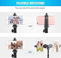 Vista 4 de Yesker Trípode para selfie stick para iPhone Android de 52 pulgadas extensible para teléfono con control remoto Selfie Stick Equipo de grabación