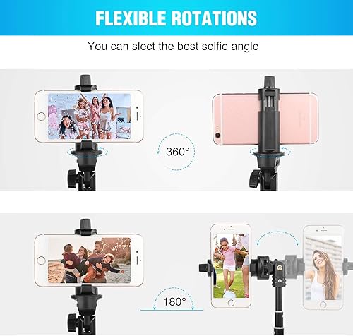 Miniatura 4 de Yesker Trípode para selfie stick para iPhone Android de 52 pulgadas extensible para teléfono con control remoto Selfie Stick Equipo de grabación