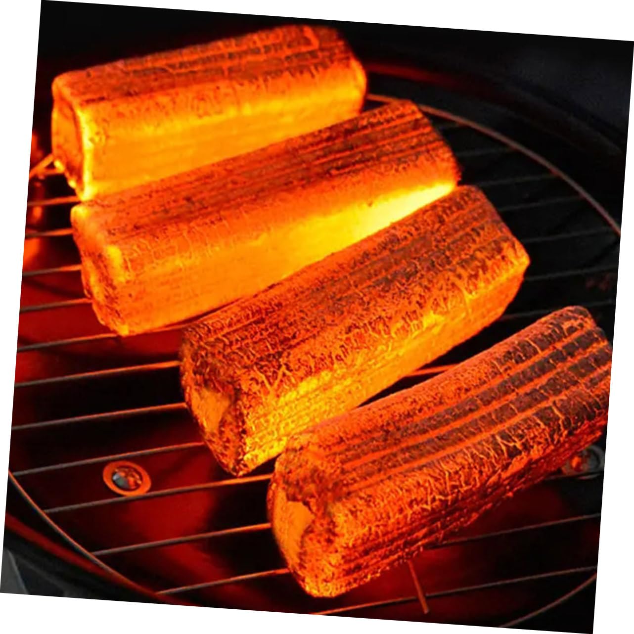 ibasenice Carbón Vegetal para Barbacoa 5 Pastillas de Madera y Bambú | Negro, Uso en Cocina y Parrilla, Formato de 5 Piezas, Apto para Profesional y Principiante de Camping