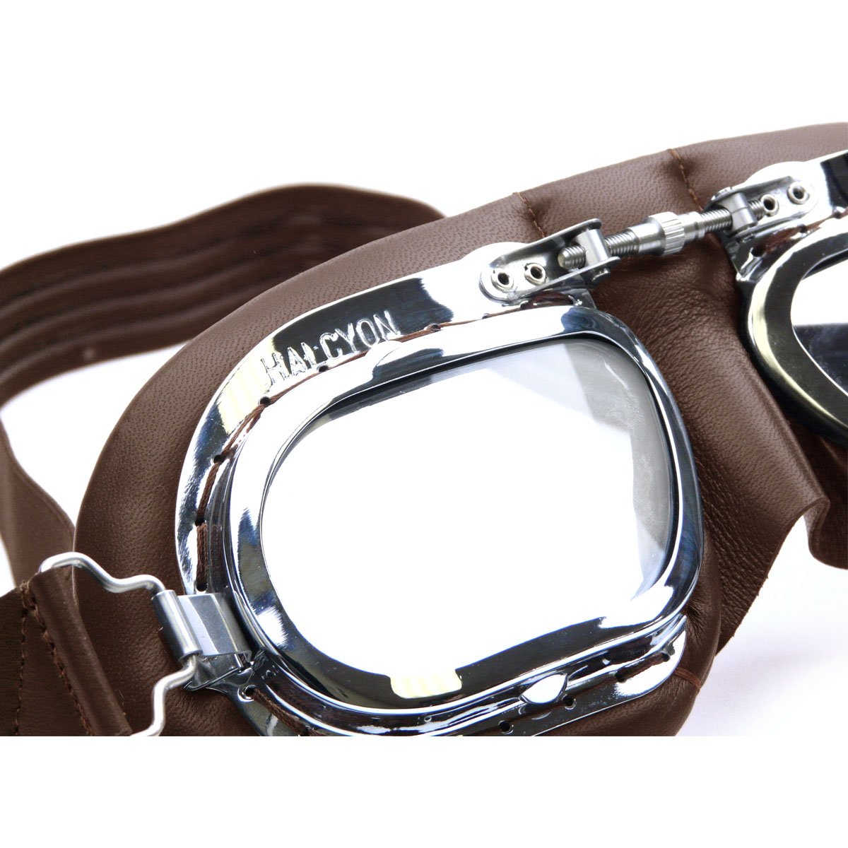 Halcyon Mark 410 Motorcycle and Classic Car Goggles with Real