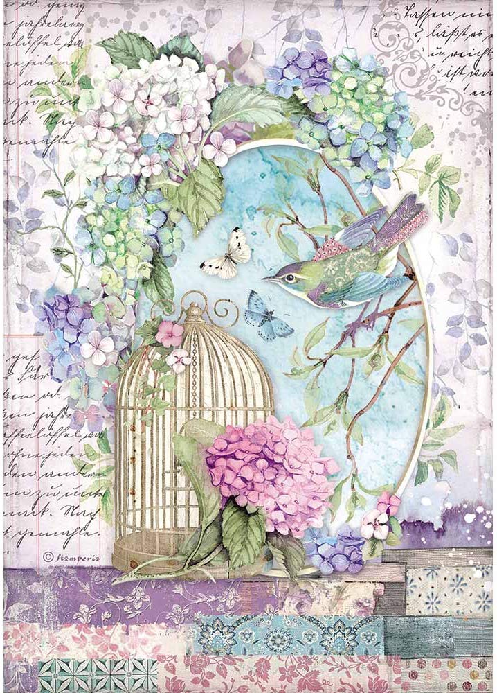 Stamperia Purples Intl -Rice Paper-Cage, A4
