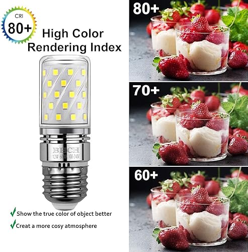 Miniatura 4 de Bombillas LED E26 de maíz de 12 W, 6000 K luz blanca diurna, 1200 lm, bombillas de rosca Edison, equivalentes a bombillas incandescentes de 100 W,