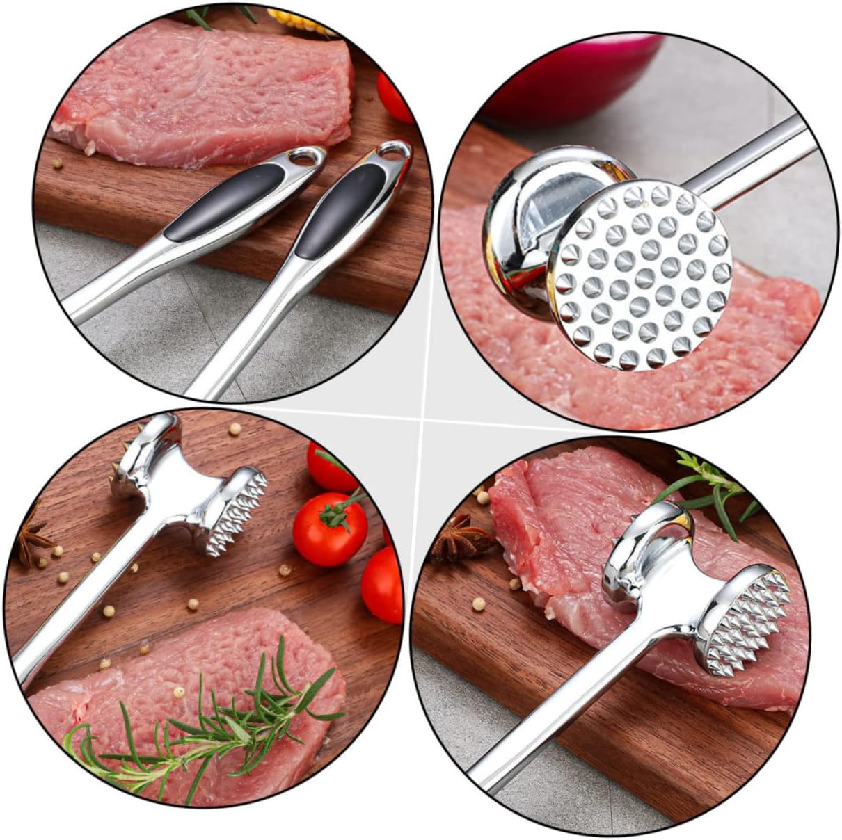 LABRIMP Zinc Alloy Meat Tenderizer Hammer Meat Tenderizing Tool Chicken Tenderizer