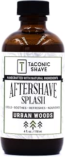Taconic Shave, Natural Aftershave Splash 4 oz. - Urban Woods - Skin Cooling, Refreshing and Moisturizing After-Shave Liquid Formula with All-Natural Ingredients - Artisan Made in the USA