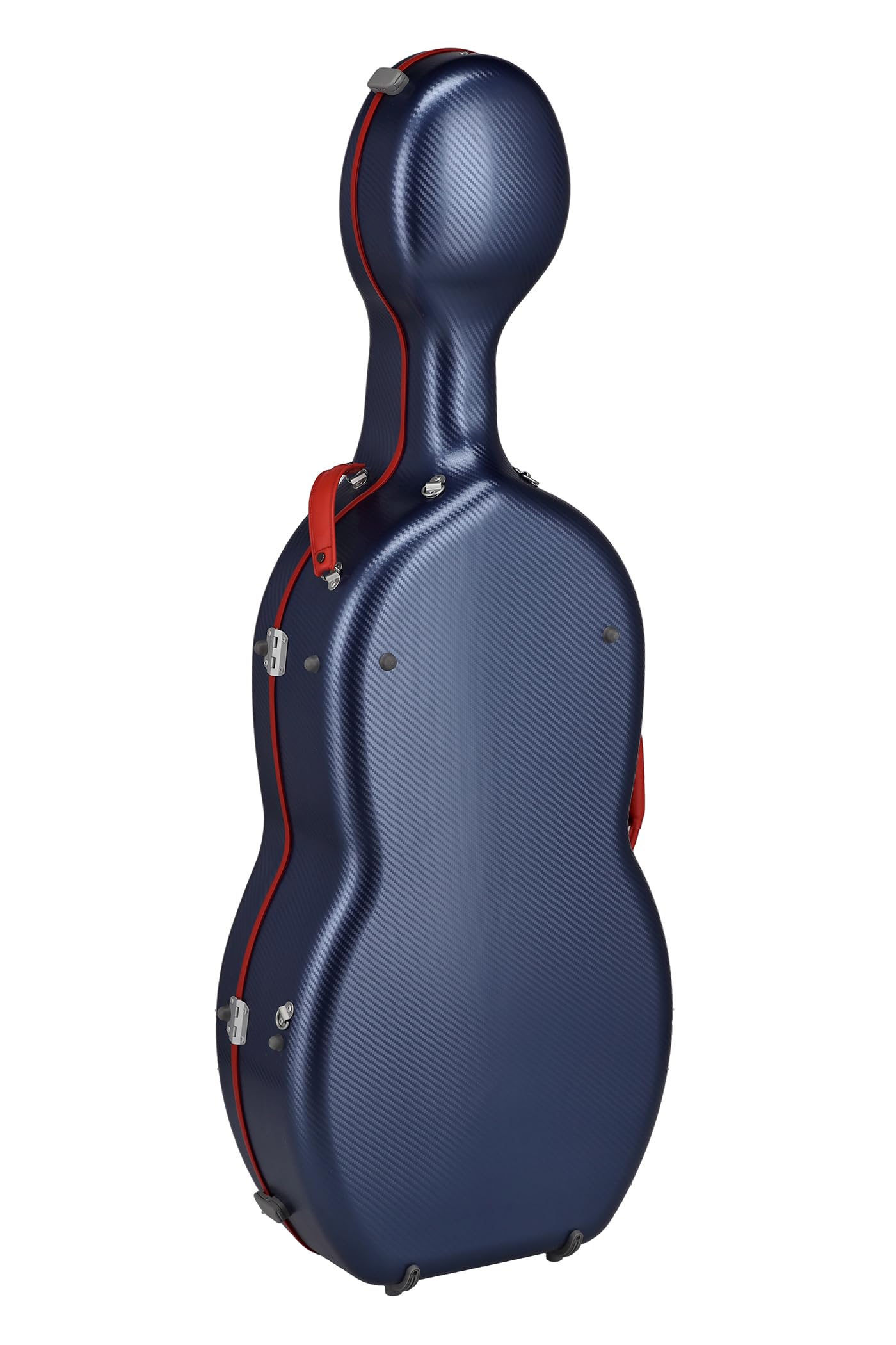 GEWA Celloetui FUN Series Polycarbonat 4/4 Blau/Rot, Innenausstattung schwarz, 2 abnehmbare Rucksackriemen, Zubehörtasche, gepolsterte Schwebelagerung, zusätzlicher Seitengriff