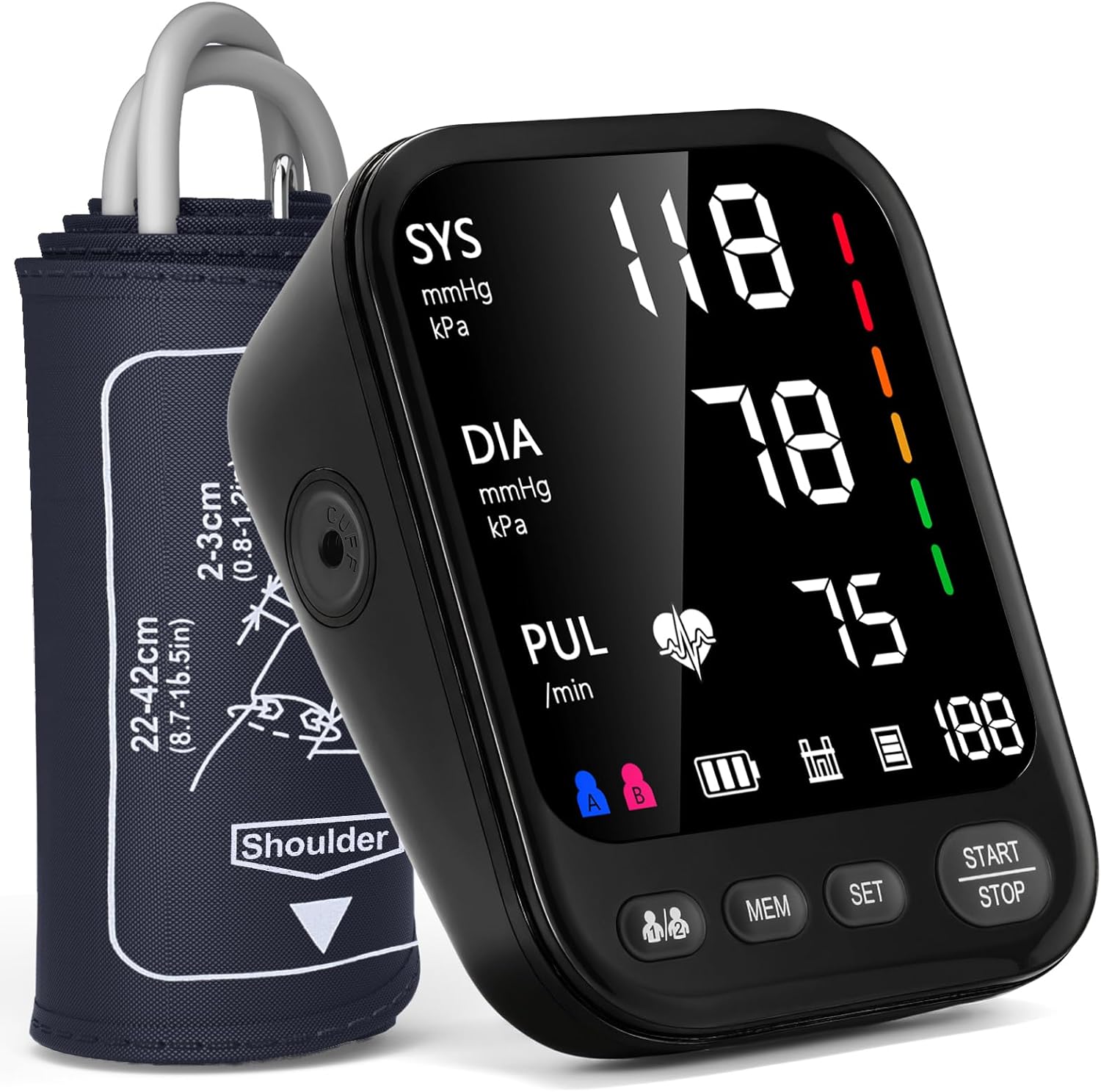 Blood Pressure Monitor for Home Use – Accurate Blood Pressure Machine, Large Display BP Monitor, Universal Upper Arm Cuff